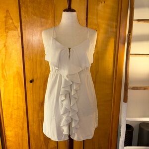 Love Notes Cream Dress with Ruffles and Zip Front